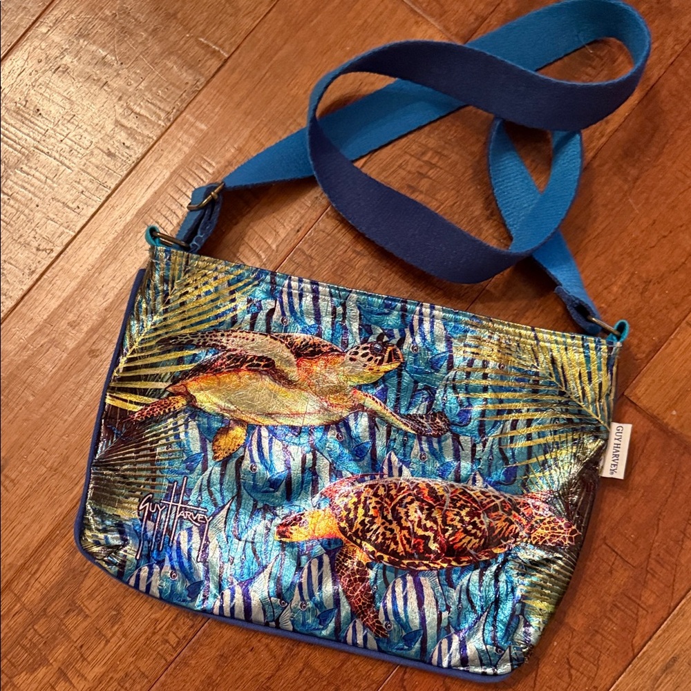 Guy Harvey Metallic Sea Turtle Print Women's Bag Purse